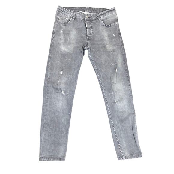 Dsquared2 Womens Black Charcoal Skater Jeans Slim‎ Distressed Sz 44, 30"x 26" US - Picture 1 of 15